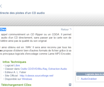 CDex – CD 音轨抓取工具 (法语站点，英文软件)
