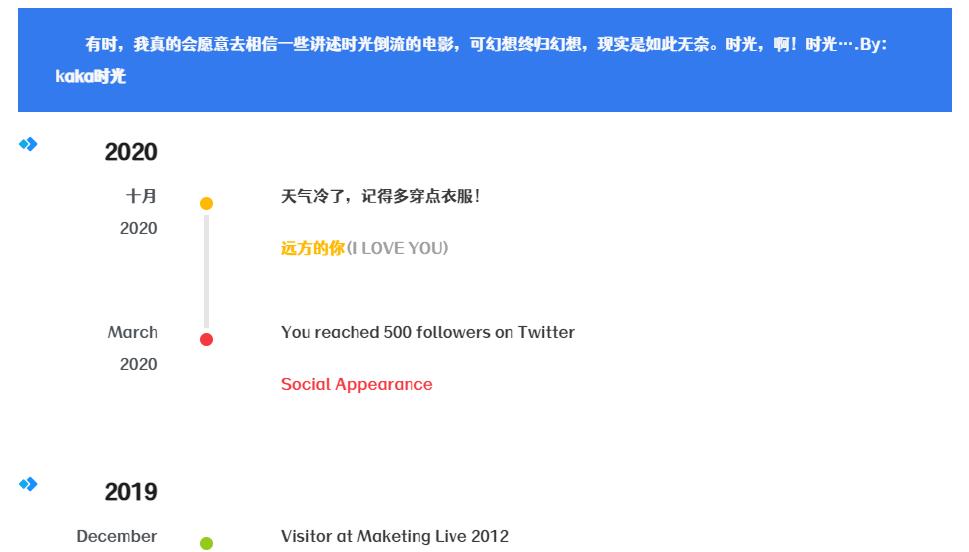 为WordPress网站添加一个[时光轴]页面-卡卡时光记录
